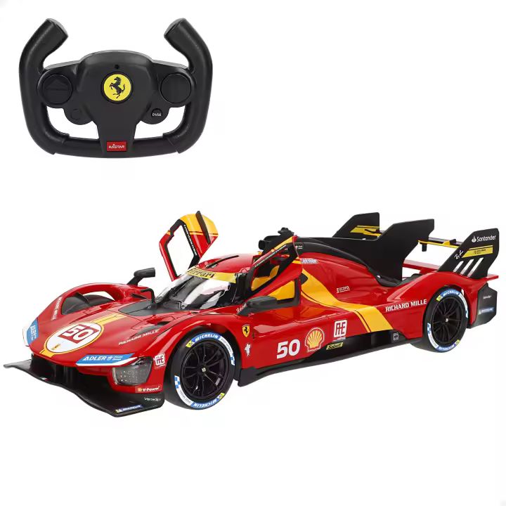 Rastar Ferrari 499P Le Mans coche RC escala 1:14 con 6 funciones y mando, diseño detallado y deportivo, radiocontrol eléctrico para coleccionistas y niños amantes del motor - 1