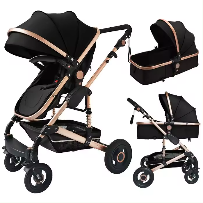 Carrito de bebé Multifuncional 3 en 1 I-Size B.Active X-Go Oro Negro - 1