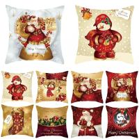Funda De Cojín Navideña 45x45cm 'Feliz Navidad' Decoración Para El Hogar Regalo De Xmas Fundas De Cojín De Poliéster/Celulosa - details 1