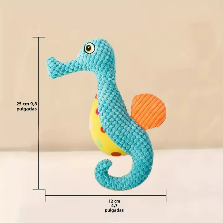 Juguetes Para Perros Resistentes Y Masticables En Forma De Caballito De Mar Juguetes Interactivos Para Compañeros Grandes De Fleece - 1