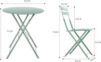 Juego de Mesa y sillas Plegables para balcón al Aire Libre de Tres Piezas, Juego de Mesa y sillas de Taberna para terraza de Acero, Juego de Muebles de Mesa y Silla Plegables de 3 Piezas - details 8