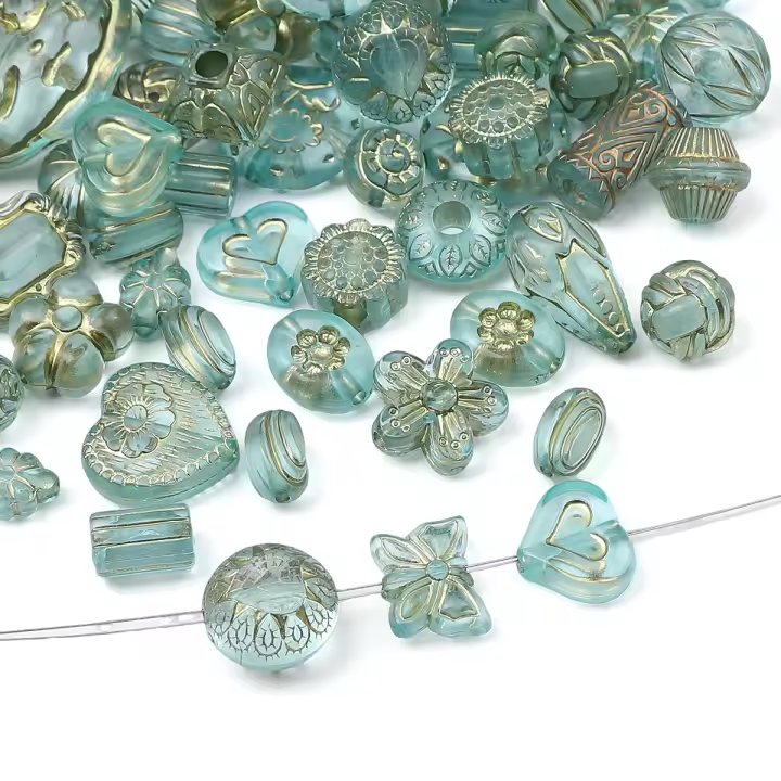 20g De Cuentas De Acrílico Transparentes Y Doradas Mezcladas Para La Creación Manual De Pulseras Collares Y Aretes - 1