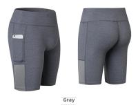 Pantalones cortos de Yoga para mujer con bolsillos laterales Fitness Running elásticos ajustados de secado rápido pantalones de cinco cuartos 2046 ropa deportiva - details 18