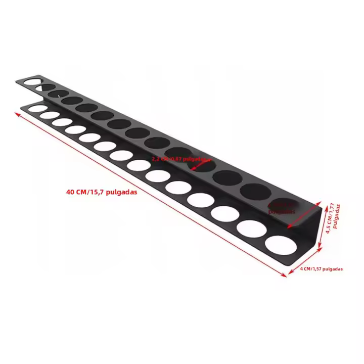 Organizador De Herramientas Para Destornilladores Y Pinzas Soporte De Muro En Negro Material De Acero Tamaño 4x4.5x40cm - 1