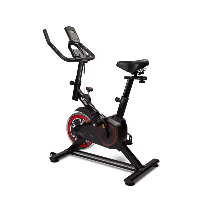 GLOBAL RELAX®  EKA INDOOR Bicicleta Indoor profesional ergonómica  Ruedas para desplazamiento  Pantalla LCD I Sensor de pulso  Asiento ajustable y cómodo - 1