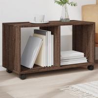 vidaXL Armario con ruedas madera ingeniería 72x33x42,5 cm en color Roble Sonoma/artisian oak/Blanco y más | almacenamiento funcional diseño moderno para baño dormitorio sala - details 5