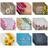 Juego De 4 Tapetes De Comedor Con Patrón Floral Tema De Verano Colores Vibrantes Para Madera Tapete De Mesa Para Decoración Interior - details 0