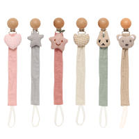 Clip De Chupete Para Bebé Recién Nacido Cadena De Chupete De Madera Y Algodón Ecológico Sostenedor De Chupete Soother - details 0