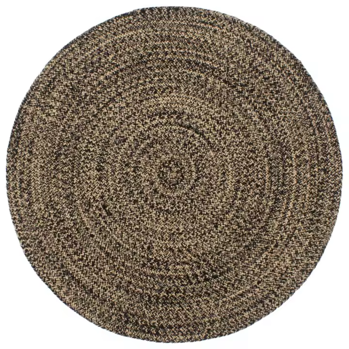 vidaXL Alfombra hecha a mano de yute 210 cm Color Blanco,  Negro,  y mas Alfombras de área  Alfombra de Piso para Sala de Estar Dormitorio Habitación Salón - 1