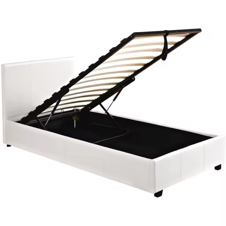 Cama en PVC "Carla" - 90 x 190 cm - Blanco - 1