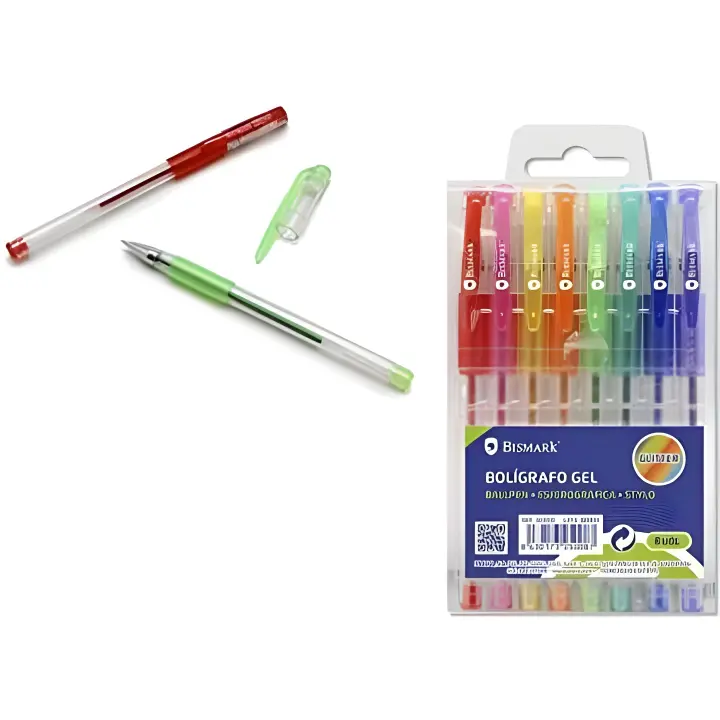 Bismark bolígrafo gel c/brillantina estuche 8u c/surtidos - 1