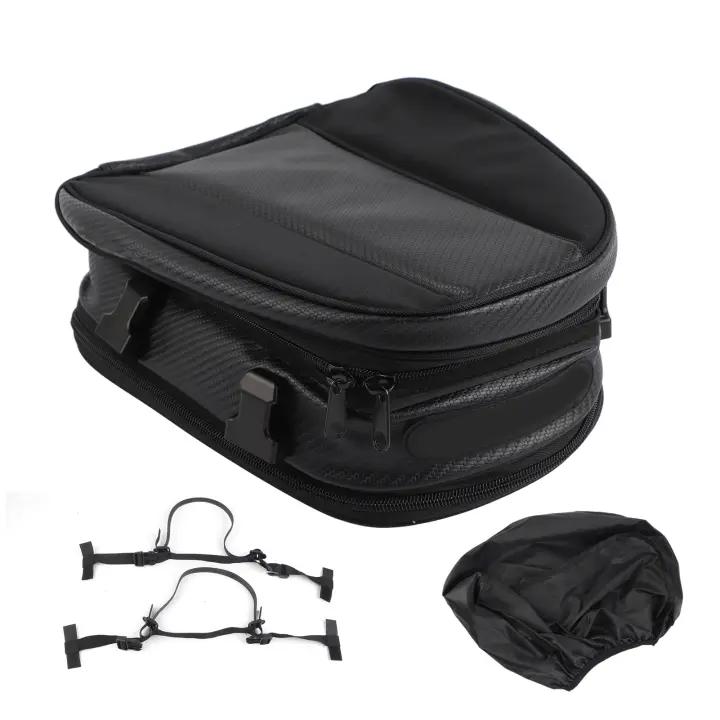 Bolsa De Sillín Para Motocicleta Impermeable De Alta Capacidad Con Cubierta De Lluvia Bolsa De Equipaje Para Casco De Tela Oxford VBESTLIFE - 1