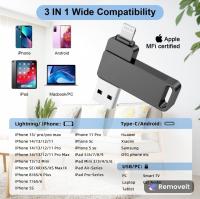 Pendrive 256gb para iPhone Apple Autorización,Vackiit Pen Drive LightningTipo C Memoria USB 3.0 Externa Photo Stick para iPhone iPad Mac iOS Android Teléfono PC con MFI Lightning,USB 3.0,USB C 3 in 1 - details 1