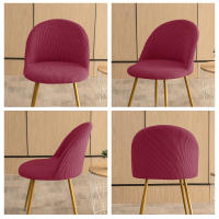 Cubierta De Silla Curva De Poliéster Y Spandex 1PC Protección Pequeña Para Sillas De Comedor Estilo Europeo Para Hotel Y Cocina - details 5