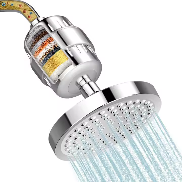 Cabezal de Ducha con filtro de Agua Dura, 15 etapas, elimina el cloro y las susstancias dañinas, suavizante de Agua - 1