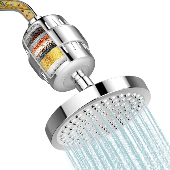Cabezal de Ducha con filtro de Agua Dura, 15 etapas, elimina el cloro y las susstancias dañinas, suavizante de Agua - 1