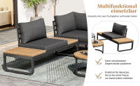 Conjunto de muebles de Jardín (4-5 alojamientos), 2 mesas de café apilables, Marco de Hierro galvanizado, muebles de Jardín, incluidos - details 3