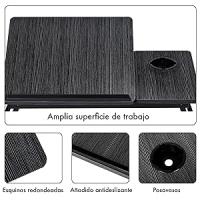 T-LoVendo Mesa Reclinable para Cama y Sofá, Bandeja Plegable con Portavasos, Ideal para Ordenador Portátil y Libros, con Cinco Alturas, Mesita Auxiliar Multiusos de MDF, Acero y Plástico - details 4