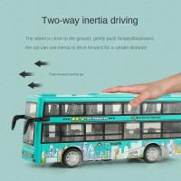 Autobús De Dos Pisos Para Niños Con Luz Y Música Juguete De Coche Con Motorización Abatible Puertas Modelo Inercial Regalo De Cumpleaños Para Chicos - details 0