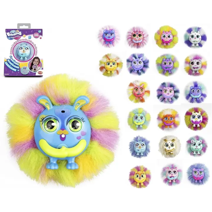BIZAK - PELUDITOS - Tiny Furries - Son unos suaves amiguitos que caben en la palma de tu mano - Los peluditos tienen más  de 60 reacciones: parpadeo, risita, canto entre otras - Modelos y Colores Aleatorios - Coleccionable - Unisex - Mayores de 4 años - 1
