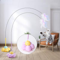 Juguete Interactivo Para Gatos Con Pluma Y Campana Adhesivo En Ventosa Removible Juguete Mano Para Divertir Y Entretener a Los Gatos - details 0
