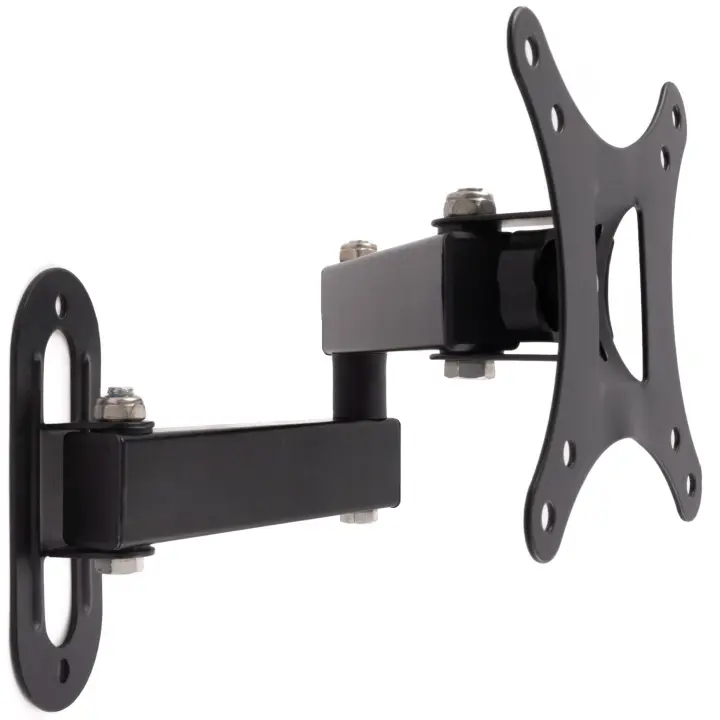 Soporte para TV de 14" - 27" articulado, Hasta 10kg de peso, Incluye 4x Tornillos VESA, 2x Tornillos, Tirafondos para anclaje de pared. Compatible VESA 75 x 75 / 100 x 100 mm - 1