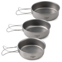 Lixada Tazas De Titanio Ultraligeras Para Camping Y Viajes Con Asas Plegables Utensilios De Cocina Al Aire Libreware De Mesa - details 18