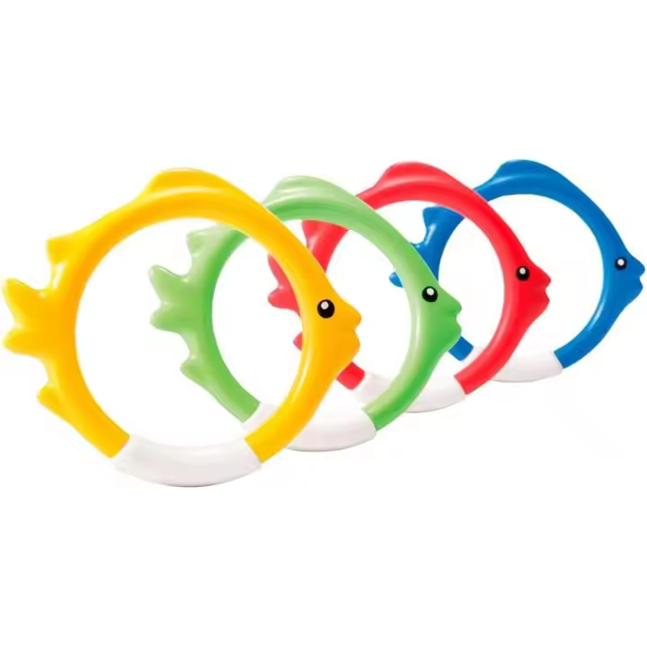 Aros sumergibles con Forma de pez para Jugar en la Piscina, 12 cm de diámetro Multicolores (55507) - 1