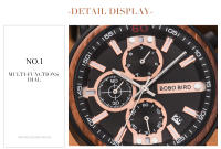 Reloj De Cuarzo Para Hombre BOBO BIRD De Madera Lujo Estilo Militar Con Cronógrafo Y Caja De Madera Relogio Masculino - details 13