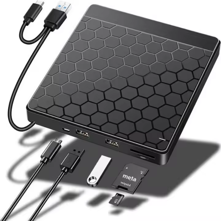 Leer Y Grabar DVD USB 3.0 Tipo C 5 En 1 Enchufe Externo Para PC Portátil Y De Escritorio Soporte De Disco 2MB Velocidad Máxima De Grabación DVD 8x - 1