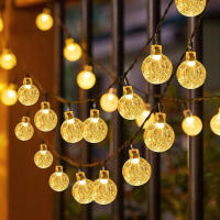 Luces De Cadena Solares Con Bolbolas Para Exterior 5/7/12M Luces De Cristal Solar Para Courtyard Instalación Por Asamblea Fuente De Energía Solar - details 0