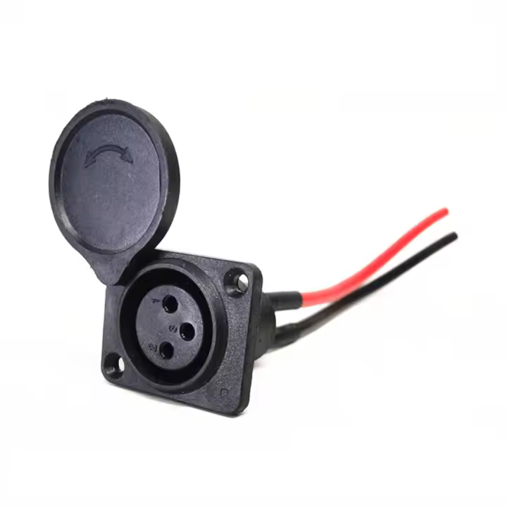 Cargador De Batería Porta 3Pin Conector In-line Jack Socket Para Scooter E-Wheelchair Piezas De Scooter Eléctrico Plástico Y Metal - 1
