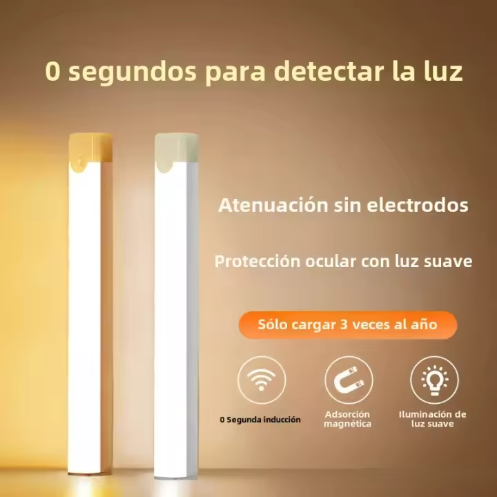Luz De Armario LED Recargable Inalámbrica Con Sensor De Movimiento Ideal Para Armario Cocina Escaleras - Operada Por Batería - 1