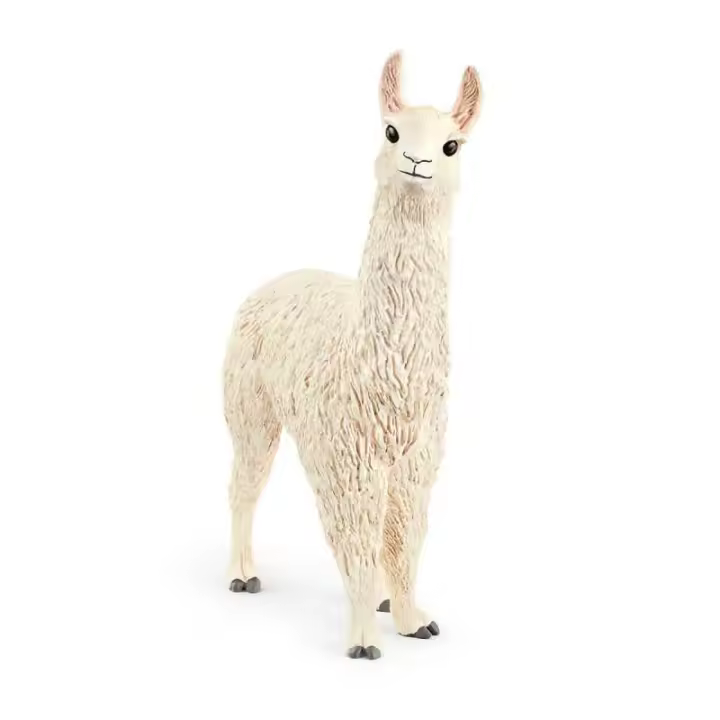 Figura Animal Schleich Lama de Pelaje Blanco - Juguete Educativo para Niños - 1