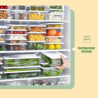 Caja De Almacenamiento De Alimentos Para Nevera Con Tapa De Plástico Acero Inoxidable Y Plástico Para Mariscos Frutas Verduras Caja De Picnic Moderna - details 41