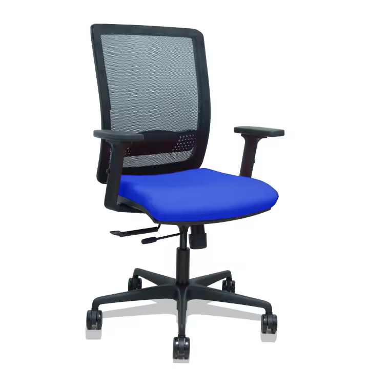 Silla Haches traslack malla negra asiento bali azul brazos 2D ruedas 65mm - 1