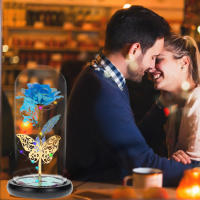 Lámpara De Noche Con Rosas Artificiales Y Mariposas LED Regalo Para Mujeres Y Niñas Luces Atmosféricas De Colores - details 12