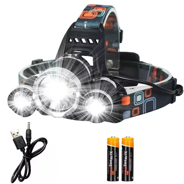 Linterna Frontal LED Super Brillante Recargable Con Batería 18650 Para Pesca Caza Y Camping Impermeable Con Tres Modos De Luz - 1
