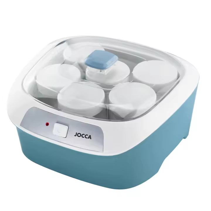Yogurtera de la marca Jocca con 6 tarros de cristal de 170 ml con tapa libre de fugas para almacenar, trasladar y conservar. Diseño compacto para su fácil almacenamiento - 1