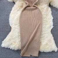 Vestido Elegante De Mujer YuooMuoo Primavera Verano 2025 Cuello Cuadrado Blanco Negro Suéter Bodycon Estilo Oficina Lady Longitud De Rodilla - details 8