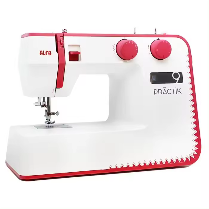 Maquina de coser doméstica Alfa Practik 9 con 34 puntadas y ojal automatico - 1