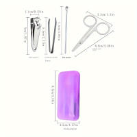 Set De Cuidado De Uñas Y Pies De 4 Piezas Con Tijeras Y Cortauñas De Acero Inoxidable Kit De Reparación Para Manos Y Pies - details 2