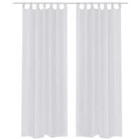 vidaXL 2x Cortinas Transparentess 140x225cm Visillo Ventana Decoración Color Blanco,  Crema,  Tuquesa y mas - details 0