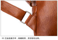 Mochipa de cuero estilo Korean, mochila de gran capacidad A LA Moda para Mujer, Bolso de hombro, mochila de viaje, Bolso de Mujer - details 27