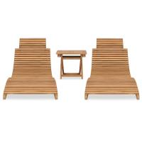 vidaXL Tumbona plegable con mesa de madera maciza de teca Cantidad 1 o 2 Sillas de Exterior Ideal para jardín, playa, piscina, terraza Tumbona Piscina Tumbonas Playa Tumbonas Jardín Exterior - details 1