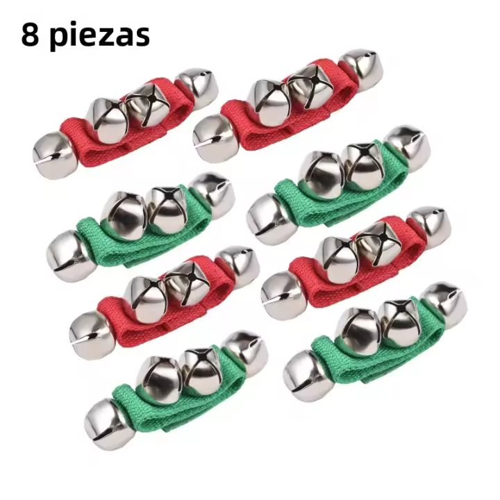 8pcs Campanas De Navidad Para Muñeca Instrumento Musical De Percusión Rítmica Para Fiestas Escolares Y Celebraciones De Navidad - 1