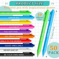 10 Piezas De Bolígrafos De Tinta Gel Retráctiles Con Citas Inspiracionales Y Motivacionales Para Escritura Suave Oficina Y Hogar - details 2