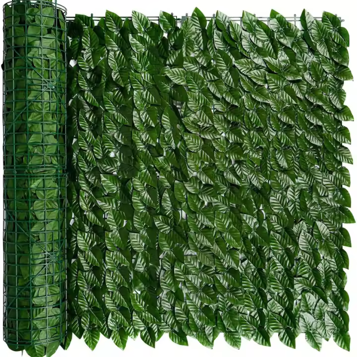 Pantalla de Cerca de privacidad de Hiedra Artificial, 0.5*3 m césped de imitación de jardín de,decoración de Hojas de Planta Falsa para jardín de Valla (creepers) - 1