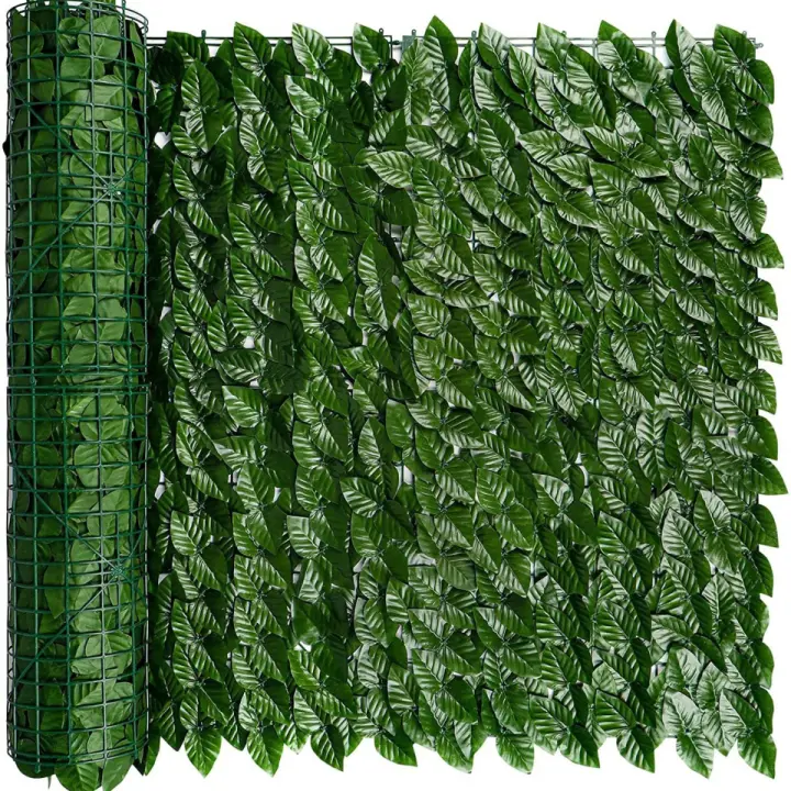 Pantalla de Cerca de privacidad de Hiedra Artificial, 0.5*3 m césped de imitación de jardín de,decoración de Hojas de Planta Falsa para jardín de Valla (creepers) - 1