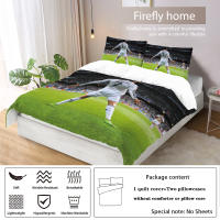 Juego De Cama 3 Piezas Estampado De Estrella De Fútbol Y Amor (1 Funda De Edredón + 2 Fundas De Almohada) Set De Algodón Suave Y Cómodo - details 11